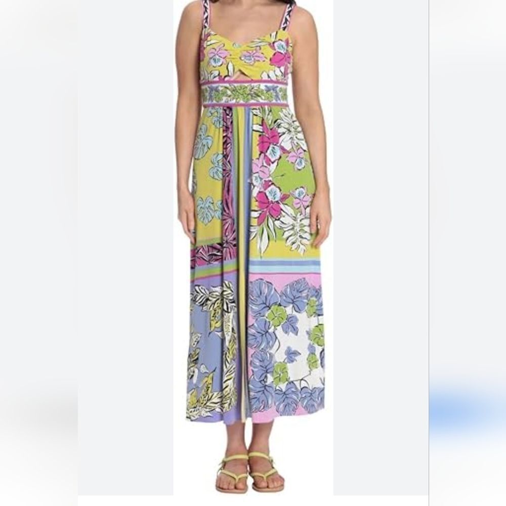 NWT Maggy London Colorful Maxi. Beachy, Arty, Y2K